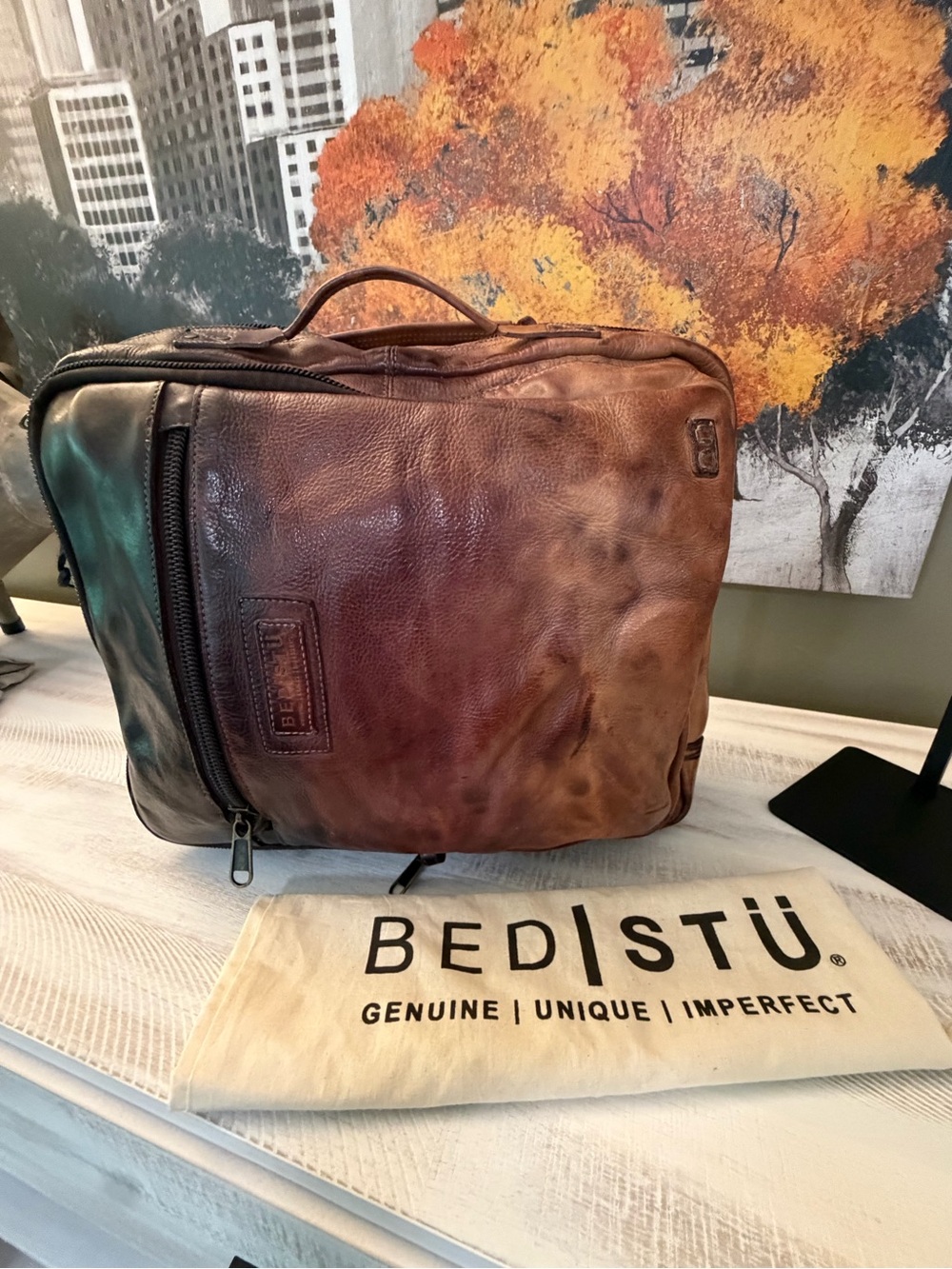 Bed|Stu Socrates Cold Brew Men’s Leather Backpack, Briefcase, Crossbody